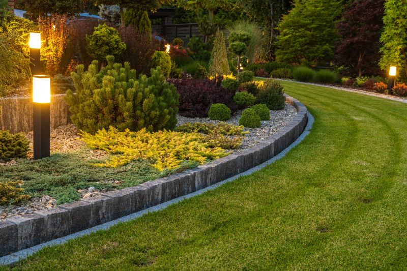 Retaining Wall with Lighting